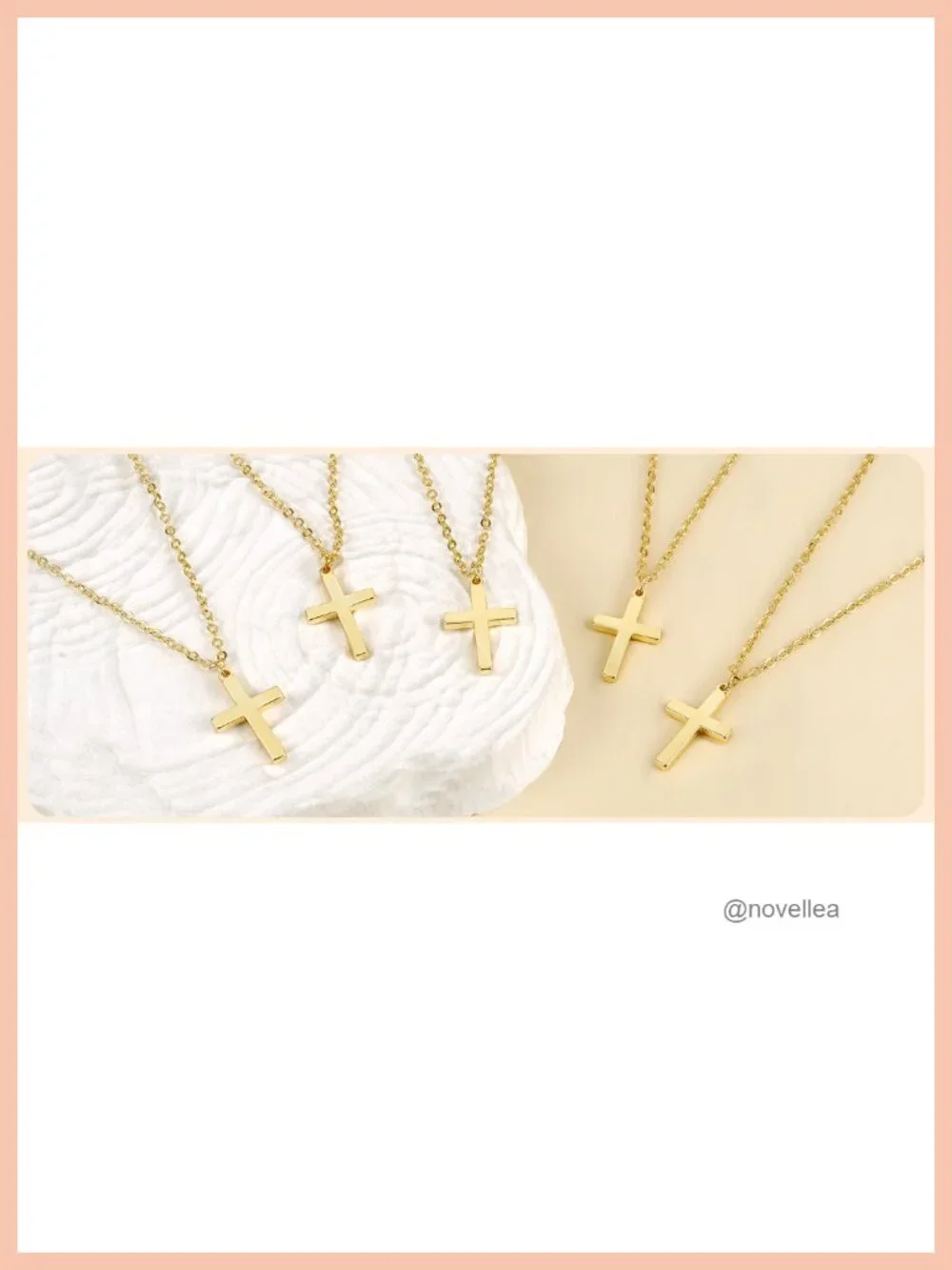 Gold Plated Cross Layered Stack Necklace for Women Trendy